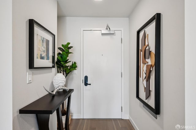 1605 Riviera Ave Unit 608, Walnut Creek, CA 94596 - doorway with dark wood-style floors and baseboards