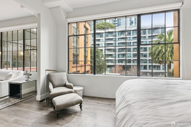 bedroom featuring wood finished floors