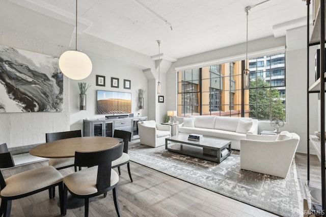 interior space with wood finished floors