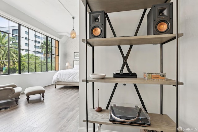 bedroom featuring wood finished floors