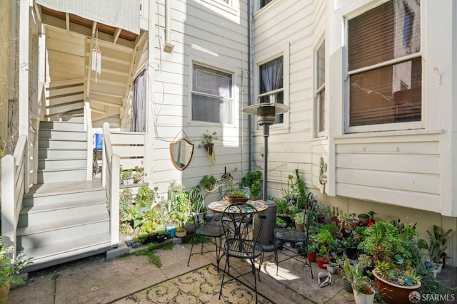 doorway to property featuring a patio