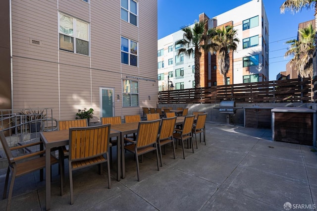 view of patio featuring an outdoor kitchen