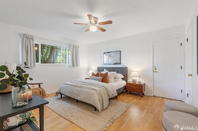5020 Clarke St, Oakland, CA 94609 - bedroom with ceiling fan and light wood finished floors