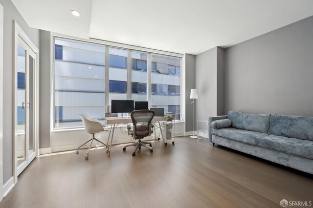 333 Beale St Unit 4E, San Francisco, CA 94105 - office with wood finished floors, baseboards, and recessed lighting