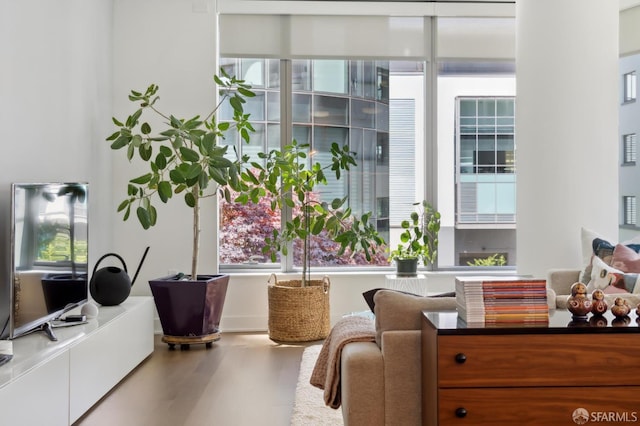 333 Beale St Unit 4E, San Francisco, CA 94105 - living area with wood finished floors