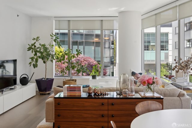 333 Beale St Unit 4E, San Francisco, CA 94105 - living area with wood finished floors