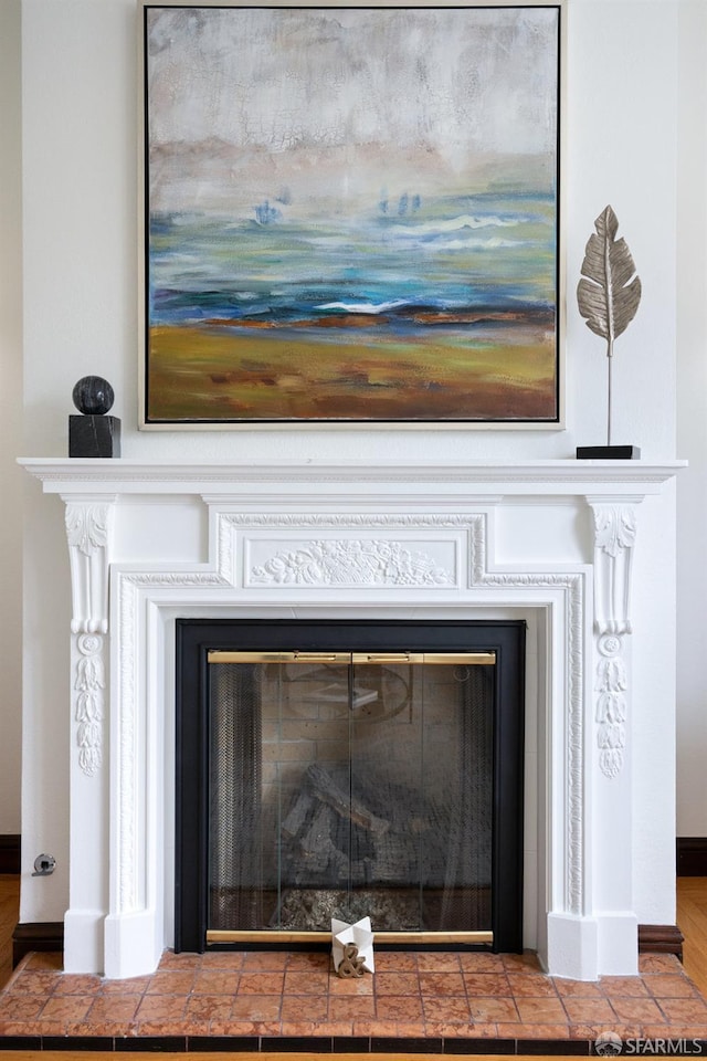57 Masonic Ave, San Francisco, CA 94118 - detailed view of a tile fireplace and wood finished floors
