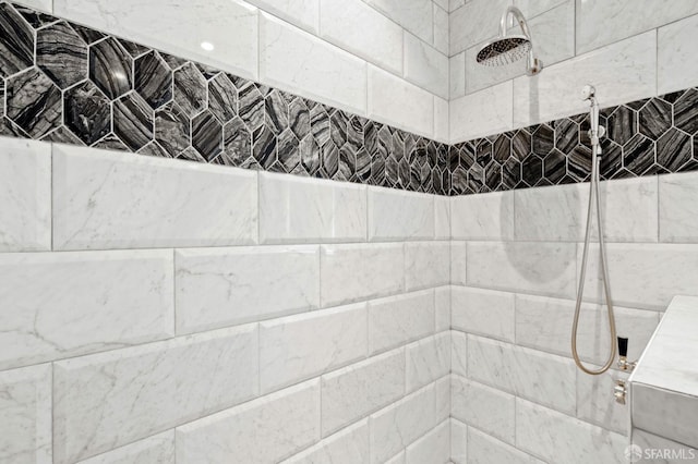 interior details with tiled shower