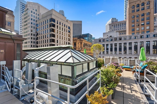 exterior space featuring a view of city