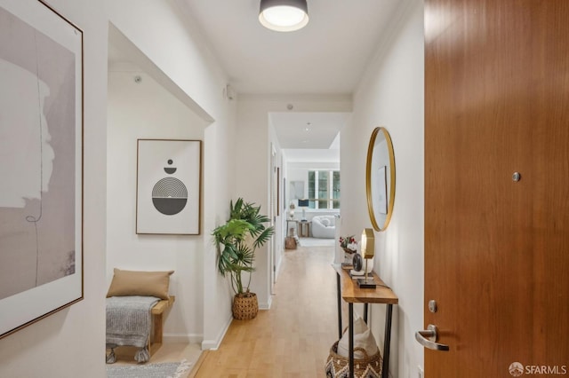 hall featuring light hardwood / wood-style floors