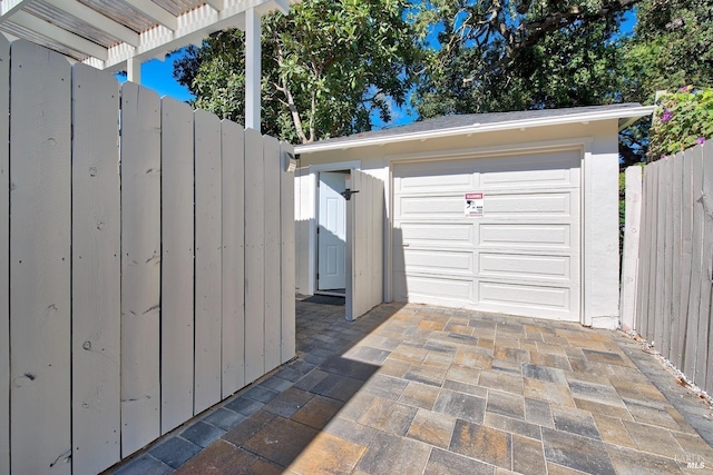 view of garage