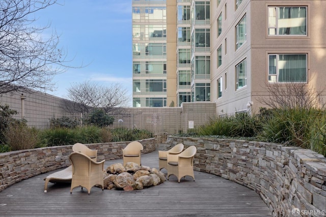 view of wooden deck