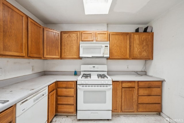 2714 Diamond St, San Francisco, CA 94131 - kitchen featuring white appliances, light countertops, and brown cabinets