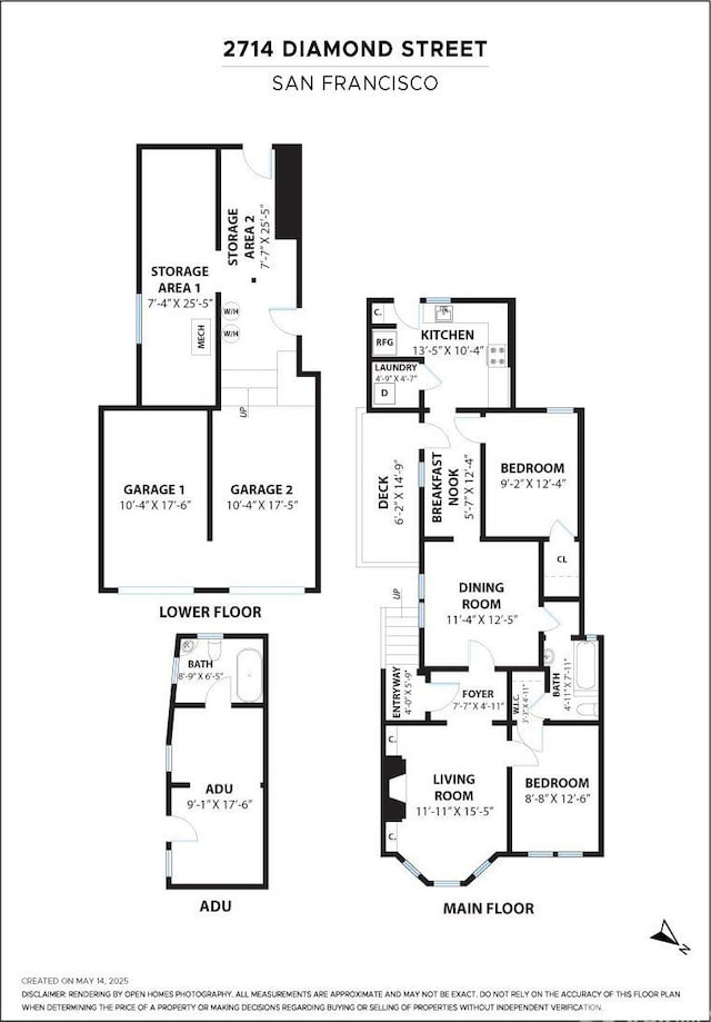 2714 Diamond St, San Francisco, CA 94131 - floor plan / room layout