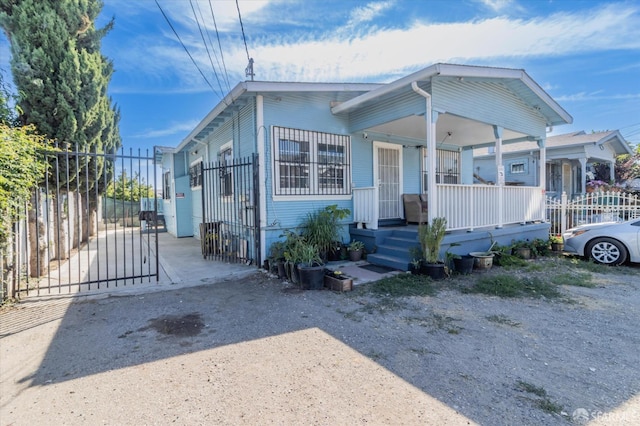 view of front of house featuring covered porch