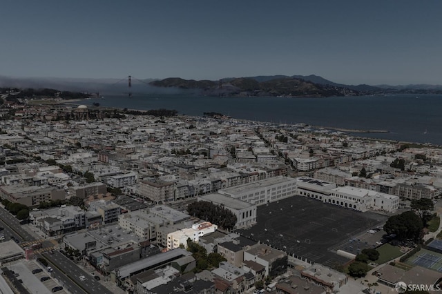 1949 Chestnut St, San Francisco, CA 94123 - aerial view of property and surrounding area featuring a water and mountain view