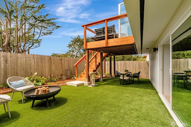 115 Gladeview Way, San Francisco, CA 94131 - view of yard with stairs and a fire pit