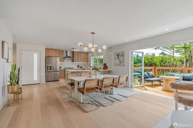 115 Gladeview Way, San Francisco, CA 94131 - dining space with light wood-style floors, recessed lighting, and a chandelier