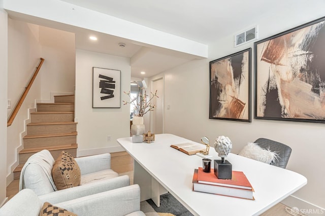 115 Gladeview Way, San Francisco, CA 94131 - home office featuring recessed lighting, baseboards, and wood finished floors