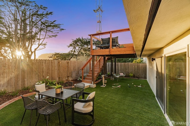 115 Gladeview Way, San Francisco, CA 94131 - yard at dusk featuring stairs and outdoor dining area