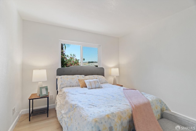 bedroom featuring light hardwood / wood-style flooring