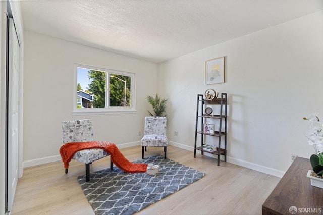 living area featuring light wood-type flooring