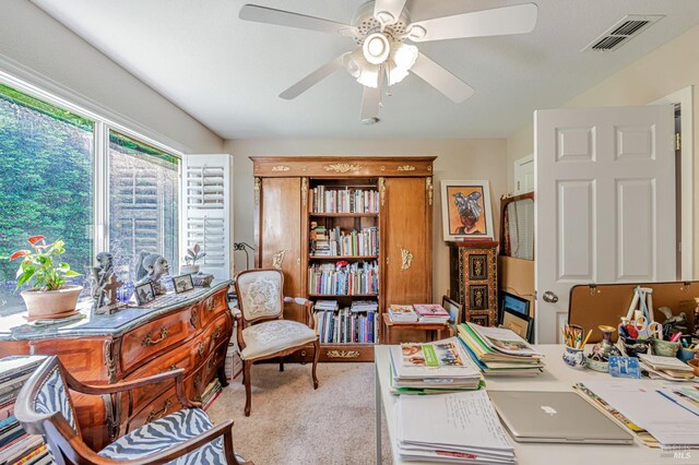 2035 Kirkwood Ct, Fairfield, CA 94534 - home office with carpet flooring and ceiling fan