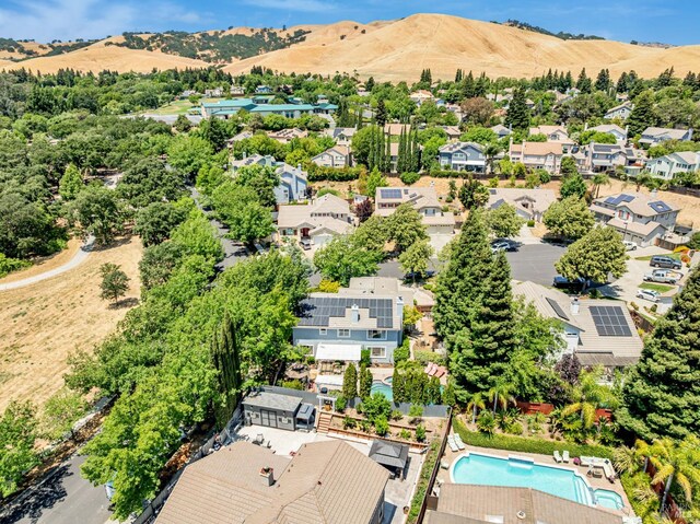 2035 Kirkwood Ct, Fairfield, CA 94534 - aerial perspective of suburban area with mountains and a pool