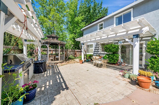 2035 Kirkwood Ct, Fairfield, CA 94534 - view of patio / terrace with a pergola, outdoor dining area, and a gazebo