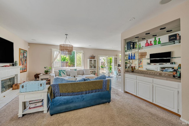 2035 Kirkwood Ct, Fairfield, CA 94534 - living area with a fireplace and light colored carpet