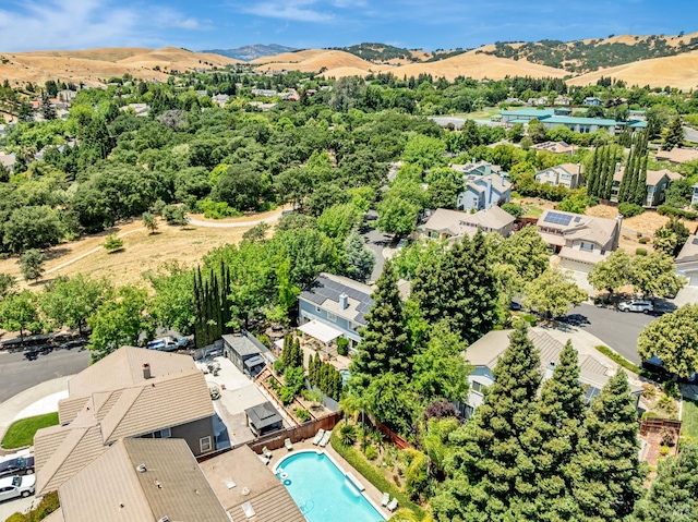 2035 Kirkwood Ct, Fairfield, CA 94534 - aerial perspective of suburban area featuring mountains and a pool area