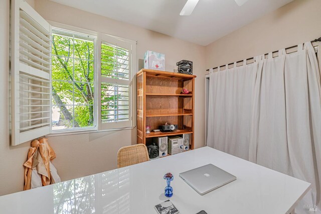 2035 Kirkwood Ct, Fairfield, CA 94534 - office with healthy amount of natural light and ceiling fan