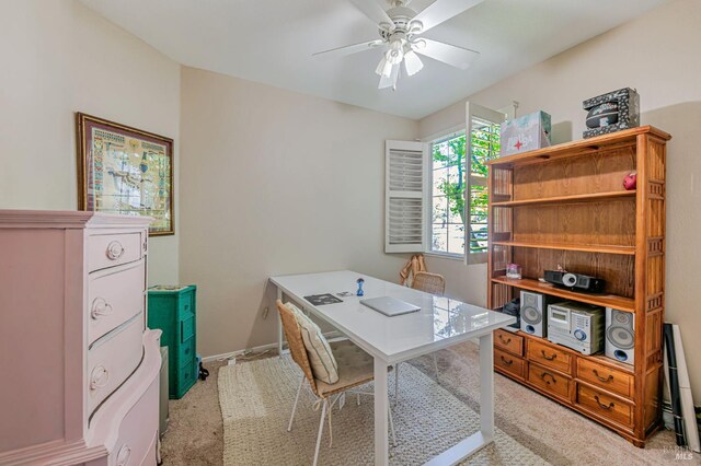 2035 Kirkwood Ct, Fairfield, CA 94534 - office space featuring light carpet, ceiling fan, and baseboards