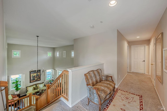 2035 Kirkwood Ct, Fairfield, CA 94534 - living area with an upstairs landing, carpet, baseboards, and recessed lighting