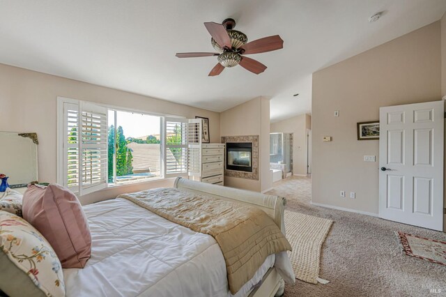 2035 Kirkwood Ct, Fairfield, CA 94534 - bedroom featuring lofted ceiling, light colored carpet, baseboards, and a ceiling fan