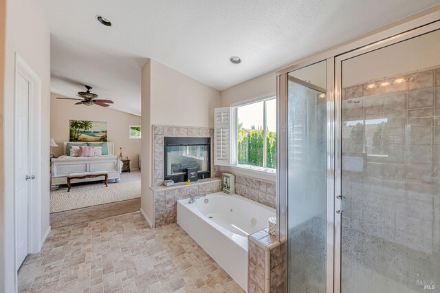 2035 Kirkwood Ct, Fairfield, CA 94534 - full bath featuring a whirlpool tub, a stall shower, ceiling fan, and ensuite bath