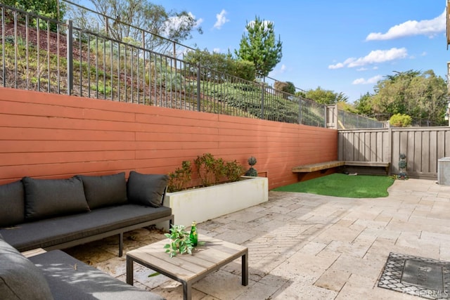 view of patio with an outdoor living space