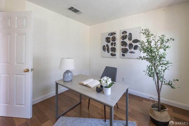 3044 Whisperwave Cir, Redwood City, CA 94065 - home office with baseboards and dark wood-style flooring