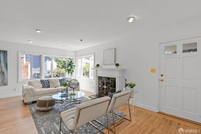 532 Vista Ct, Millbrae, CA 94030 - living room with light wood-type flooring and a fireplace