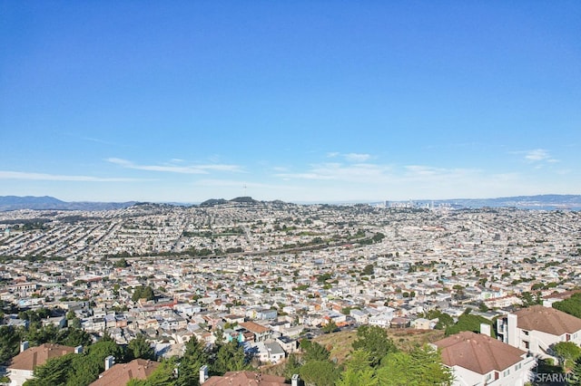 aerial view featuring a mountain view