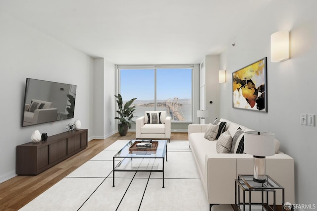 425 1st St Unit 3401, San Francisco, CA 94107 - living area featuring wood finished floors and baseboards