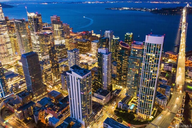 425 1st St Unit 3401, San Francisco, CA 94107 - bird's eye view of a view of city lights and a nearby body of water