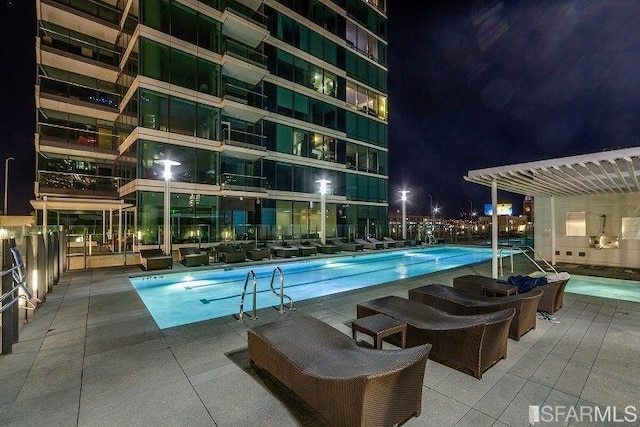 425 1st St Unit 3401, San Francisco, CA 94107 - pool at twilight with a community pool