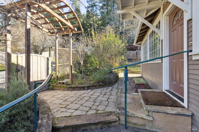 view of patio with a pergola