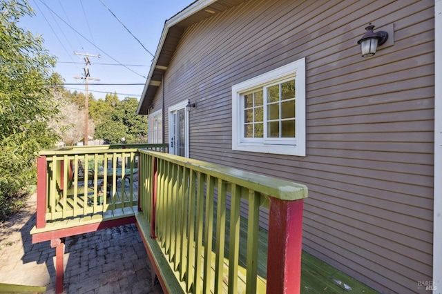 exterior space featuring a wooden deck