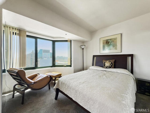 601 Van Ness Ave Unit 1047, San Francisco, CA 94102 - carpeted bedroom featuring a view of city and baseboards