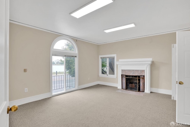 2108 Lakeshore Ave, Oakland, CA 94606 - unfurnished living room with carpet floors and a tiled fireplace