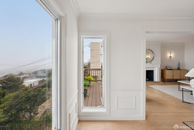 1867 15th Ave, San Francisco, CA 94122 - doorway featuring a fireplace and crown molding