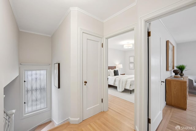 1867 15th Ave, San Francisco, CA 94122 - corridor with light wood-style floors and crown molding