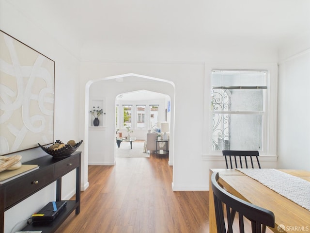 65 Danton St, San Francisco, CA 94112 - dining space with wood finished floors and arched walkways